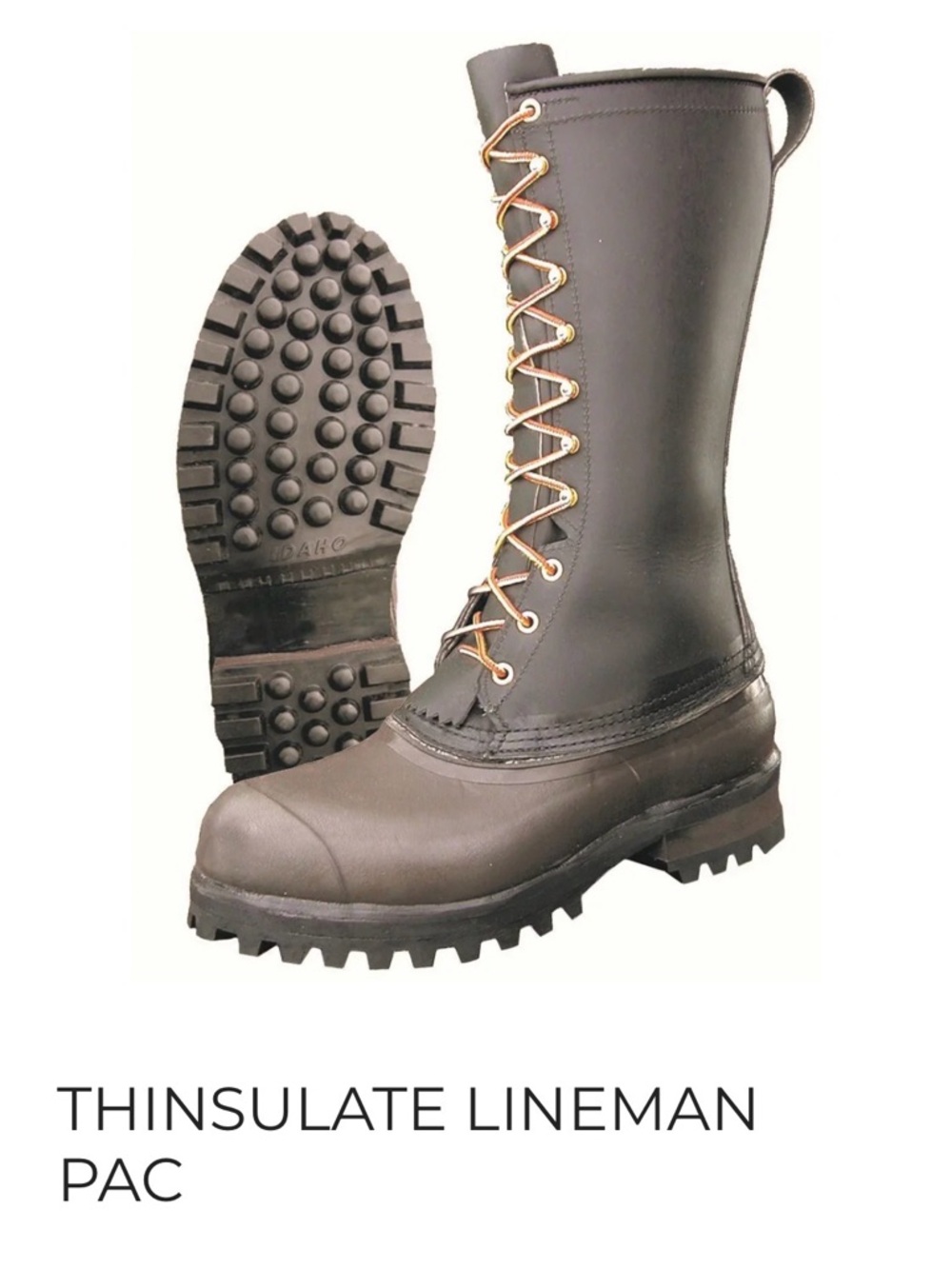 Men's Insulated Work Boots — Thinsulate Lineman Style